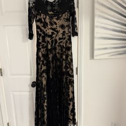 Black And Nude Lace Dress