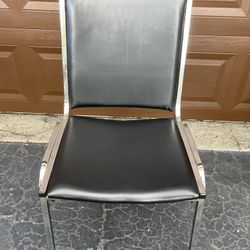 Black Faux Leather Office Chair