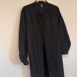 Banana Republic Women’s Black Dress Began Suede Belted Trench Coat Dress