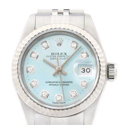 Rolex Datejust 18K White Gold & SS Ice Blue Diamond Dial Jubilee Watch 69174