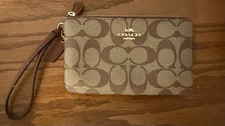 Coach wristlet dark brown / brown