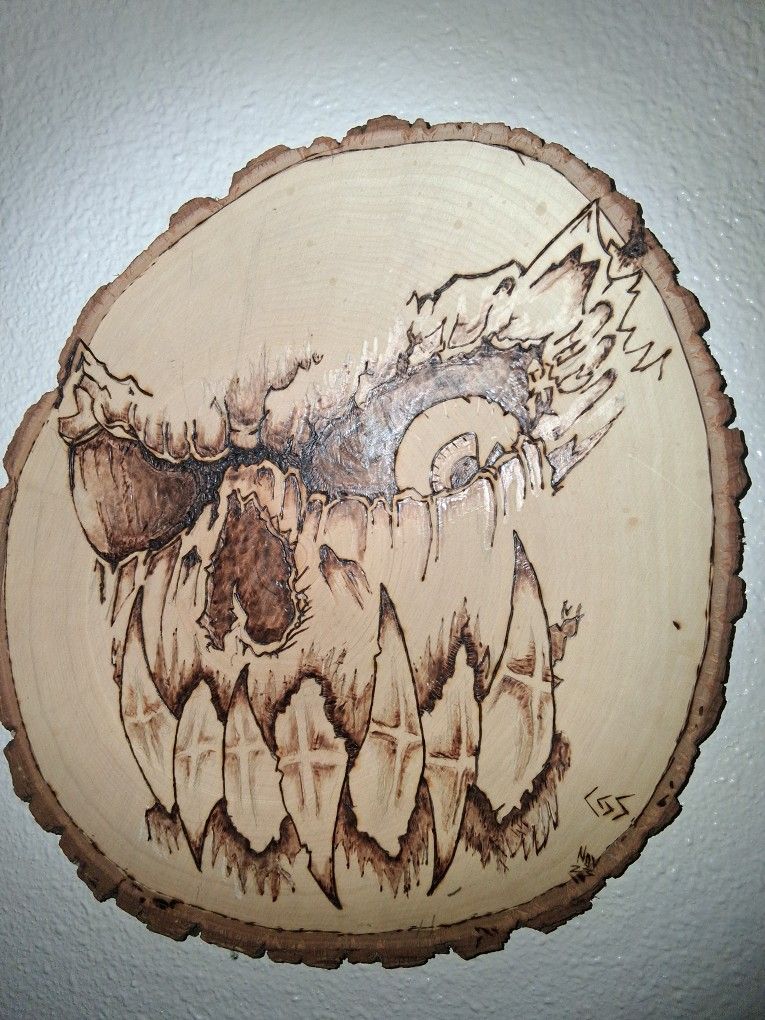 Evil Skull Wood Burning