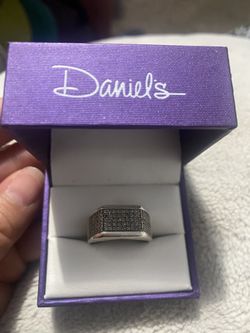 Silver Diamond Ring Size 10