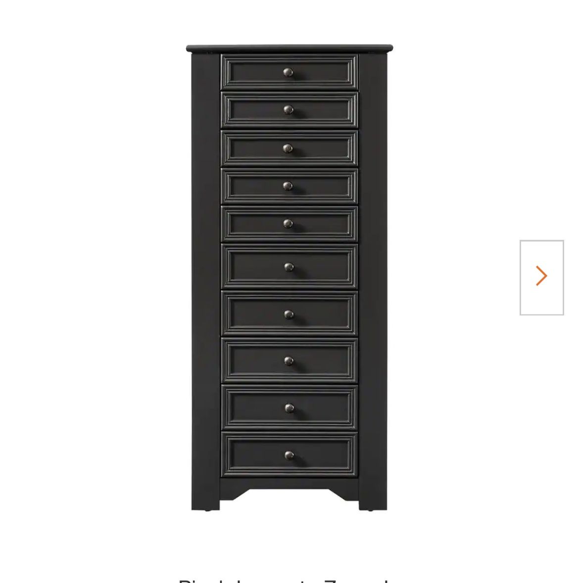 BRADSTONE BLACK JEWELRY ARMOIRE