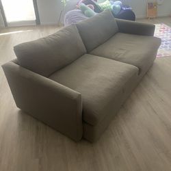 Crate & Barrel Large Olive Green Couch 