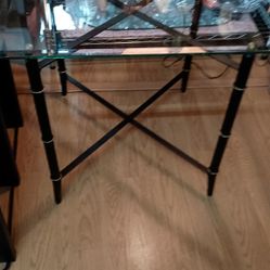 Beveled Glass Top End Table