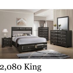 Gorgeous King size Complete Bedroom Set. Mattress Sold Separately 