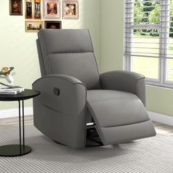 Gray Faux Leather Recliner Chair