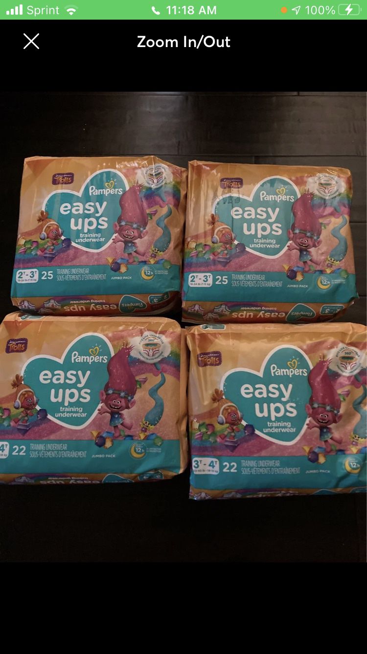 Pampers Easy Ups Girls 2T-3T Bundle $30