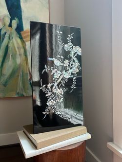 Abalone Shell Floral & Bird Wall Art ( firm on price )