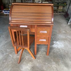 Antique children’s roll top desk
