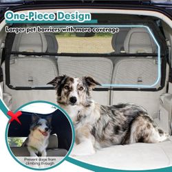 Dog Car Barrier Escape-Proof, 46" Wide Car Divider for 3rd Row Seats & Cargo Area
