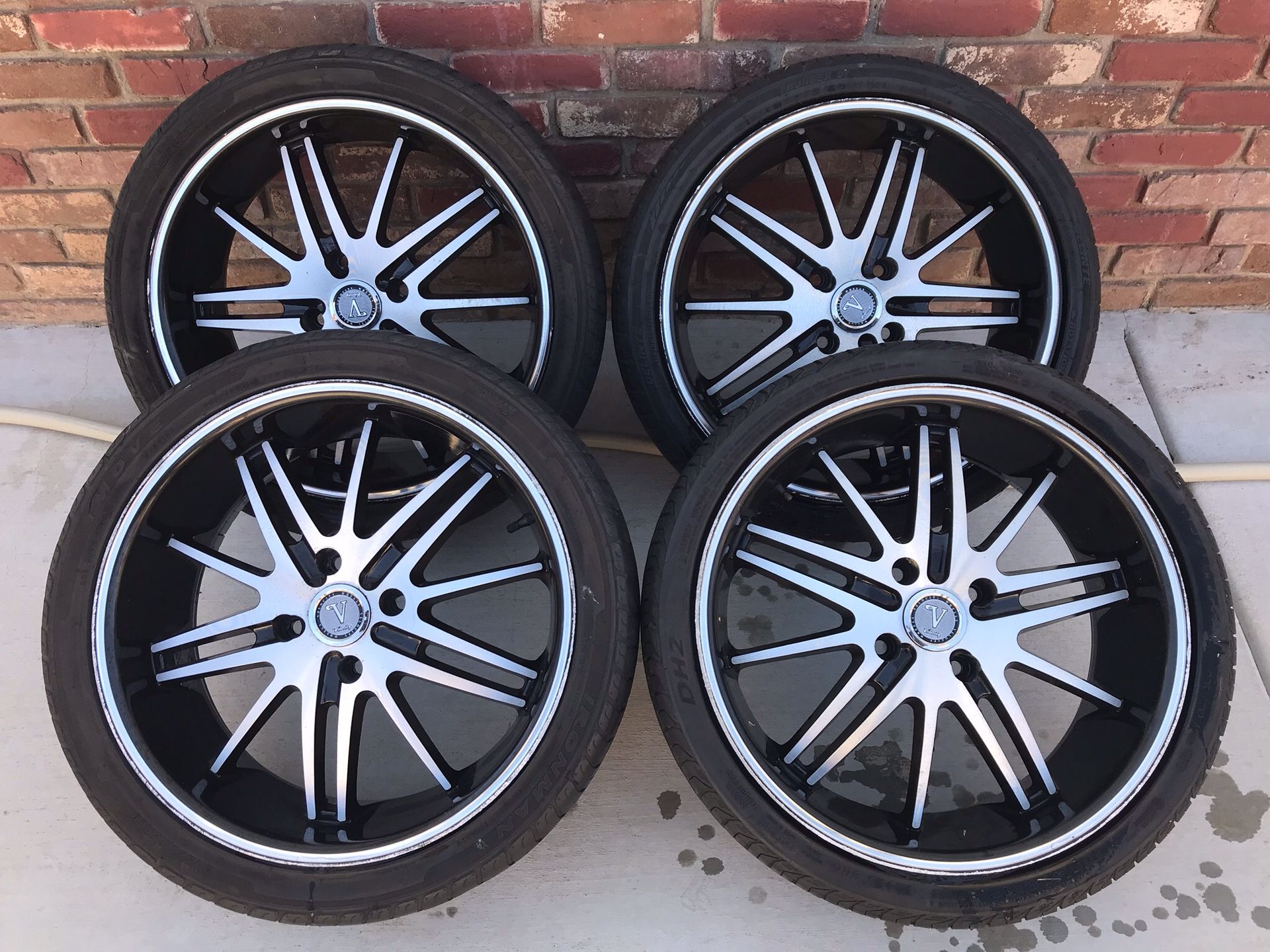 18” Black Machined Velocity Rims with Tires