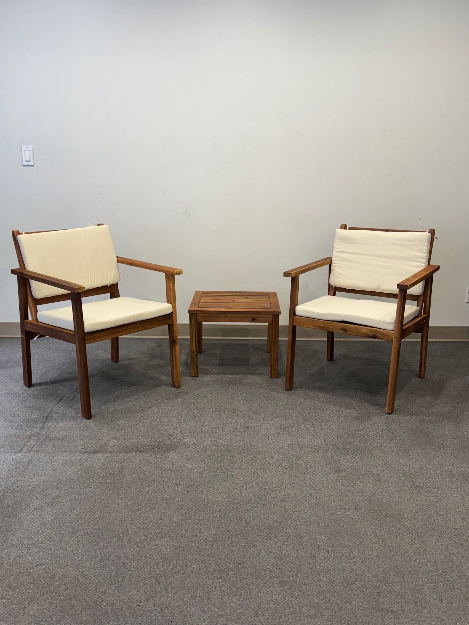 Brand New! Sunnyside 3-Piece Outdoor Patio Furniture Set in Solid Acacia Wood