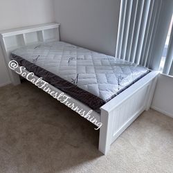 White Twin Bed And Mattress 