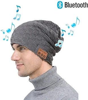 Wireless Bluetooth Beanie,Unisex Outdoor Sport Knit Hat with Stereo Speakers & Microphone