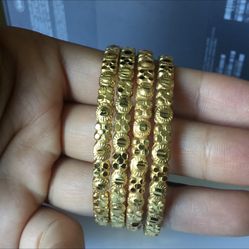 22k Gold Plated Bangles Set Size 2-4 2-6 Available 