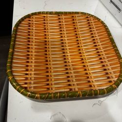 Rectangular Rattan-Style Tray