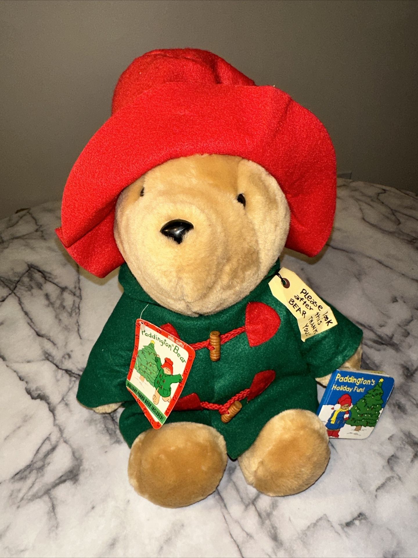 VINTAGE NWT Paddington Bear  17" Plush Book Set Sears 1996 Teddy Holiday