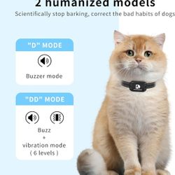 Receptacle Pink Cat Bark Collar Smart Automatic No Shock Anti Barking Collar (40)