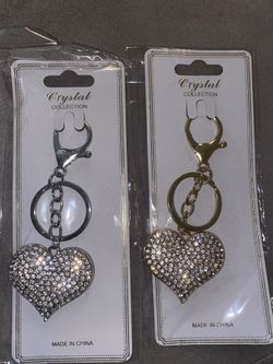 Heart diamond keychain