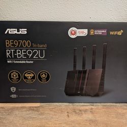 ASUS RT-BE92U BE9700 Tri-Band WiFi 7 AiMesh Extendable Router w/ MU-MIMO OFDMA VPN