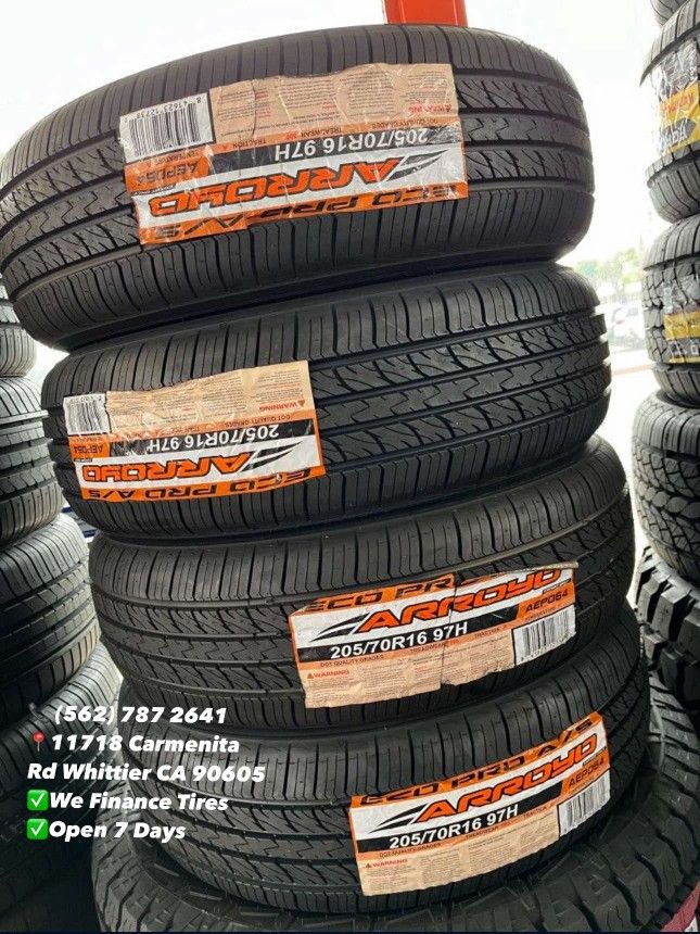 205/70/16 Arroyo all season Set of Tires Installed and Balanced Set de Llantas Nuevas Instaladas y Balanceadas
