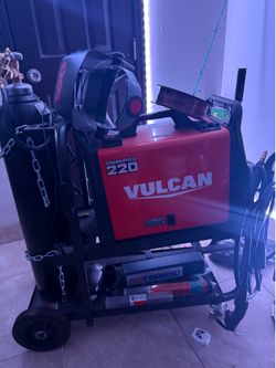 Welding machine stick Vulcan 220 and argon tank and cart