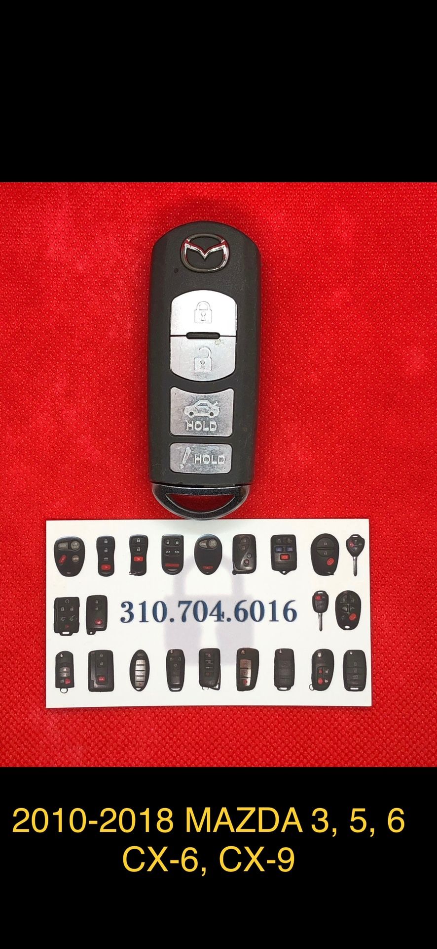 2010-2018 OEM MAZDA 3, 5, 6,CX-6, CX-9  REMOTE SMART KEY WITH PROGRAMMING INCLUDED 