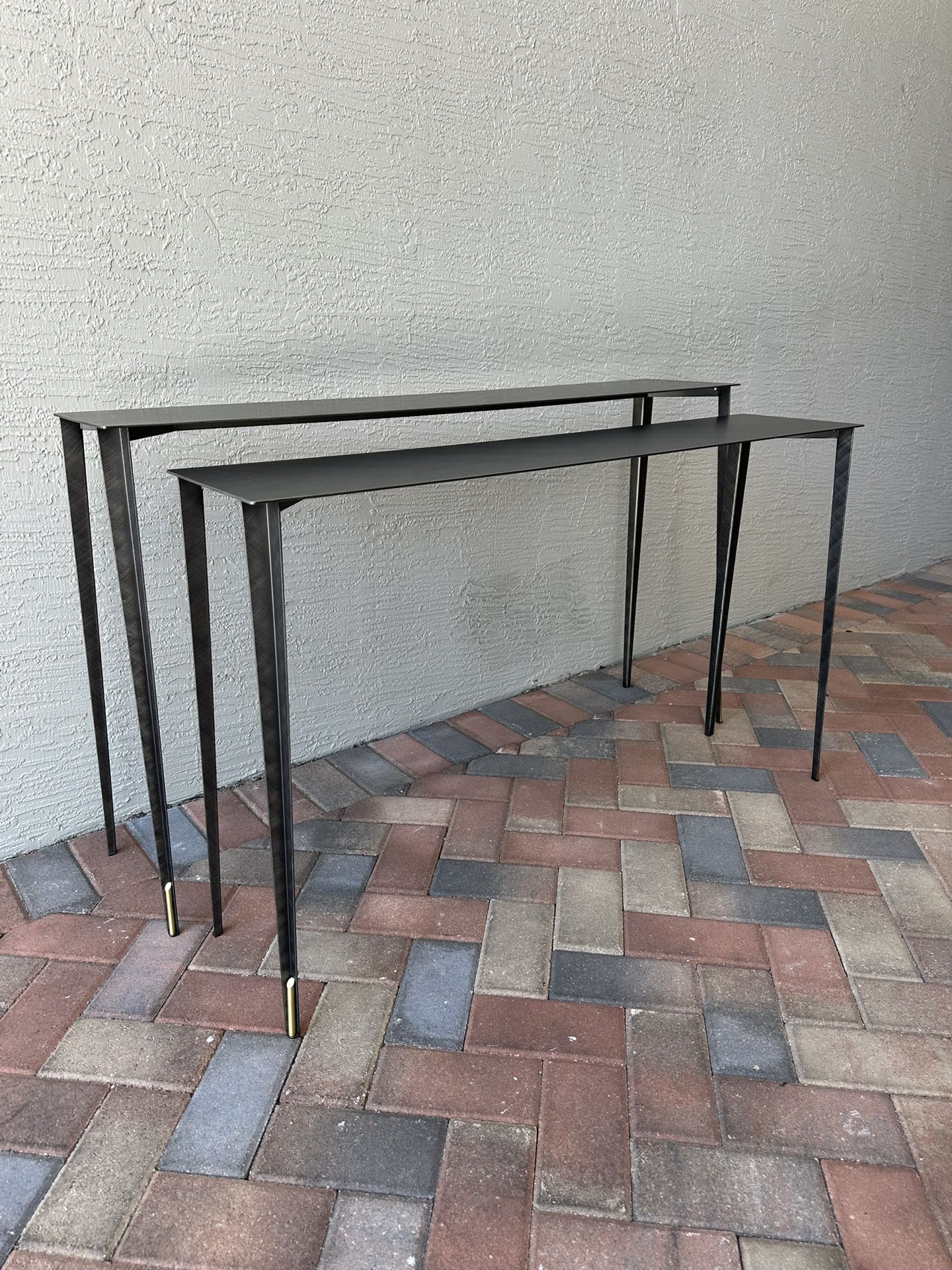 Cattelan Italia Etoile Pair Console Tables Italy Brushed Grey