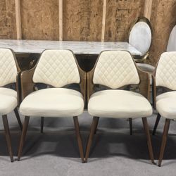 4 Mid Century Modern Quilted Back Chairs 