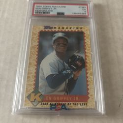 1990 Ken Griffey Jr  Topps Magazine Baseball Perforated Card #TM3 - PSA 5 EX