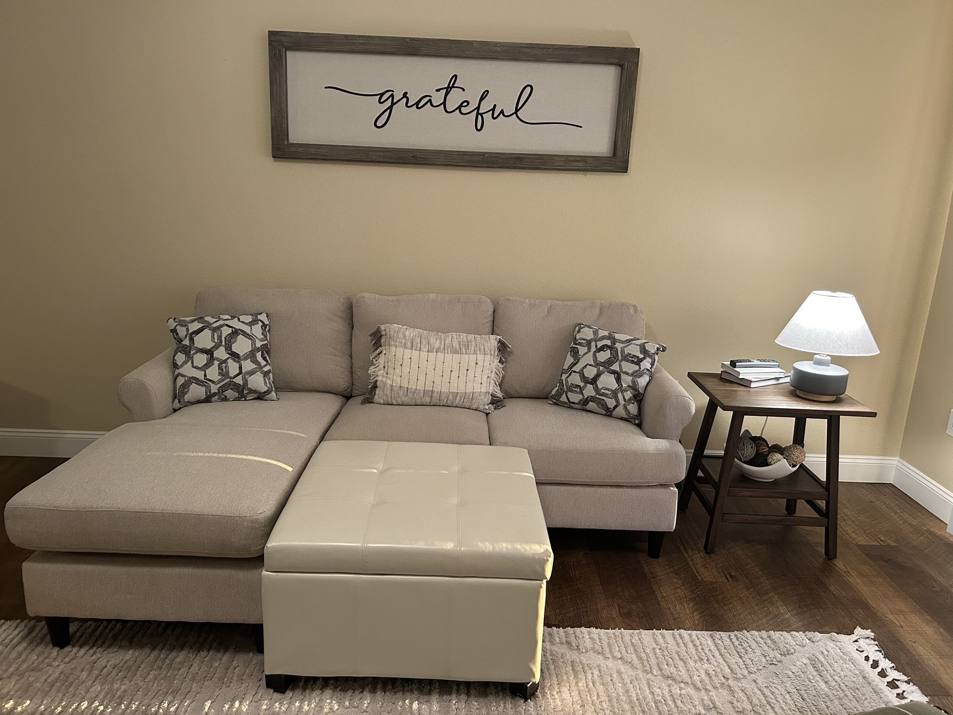 Faux Leather Ottoman!