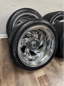 FORD OR CHEVY 5 LUG -New 18x11  polished wheels with tires