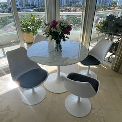 Marble And Lacquer Dining Set