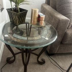 Heavy Glass And Iron Tables