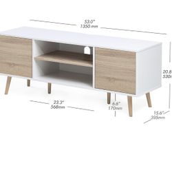 TV Stand White Wood