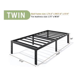 Twin Bed Frame and Mattress 
