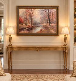 Beautiful Vintage Robert Wood 1956 Fall Autumn Landscape October Morn Painting🌷