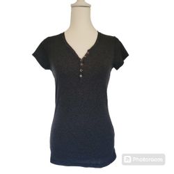 Rue 21 black front button closure M top