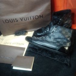 Louis Vuitton Damier High Top Sneaker Shoe Boot