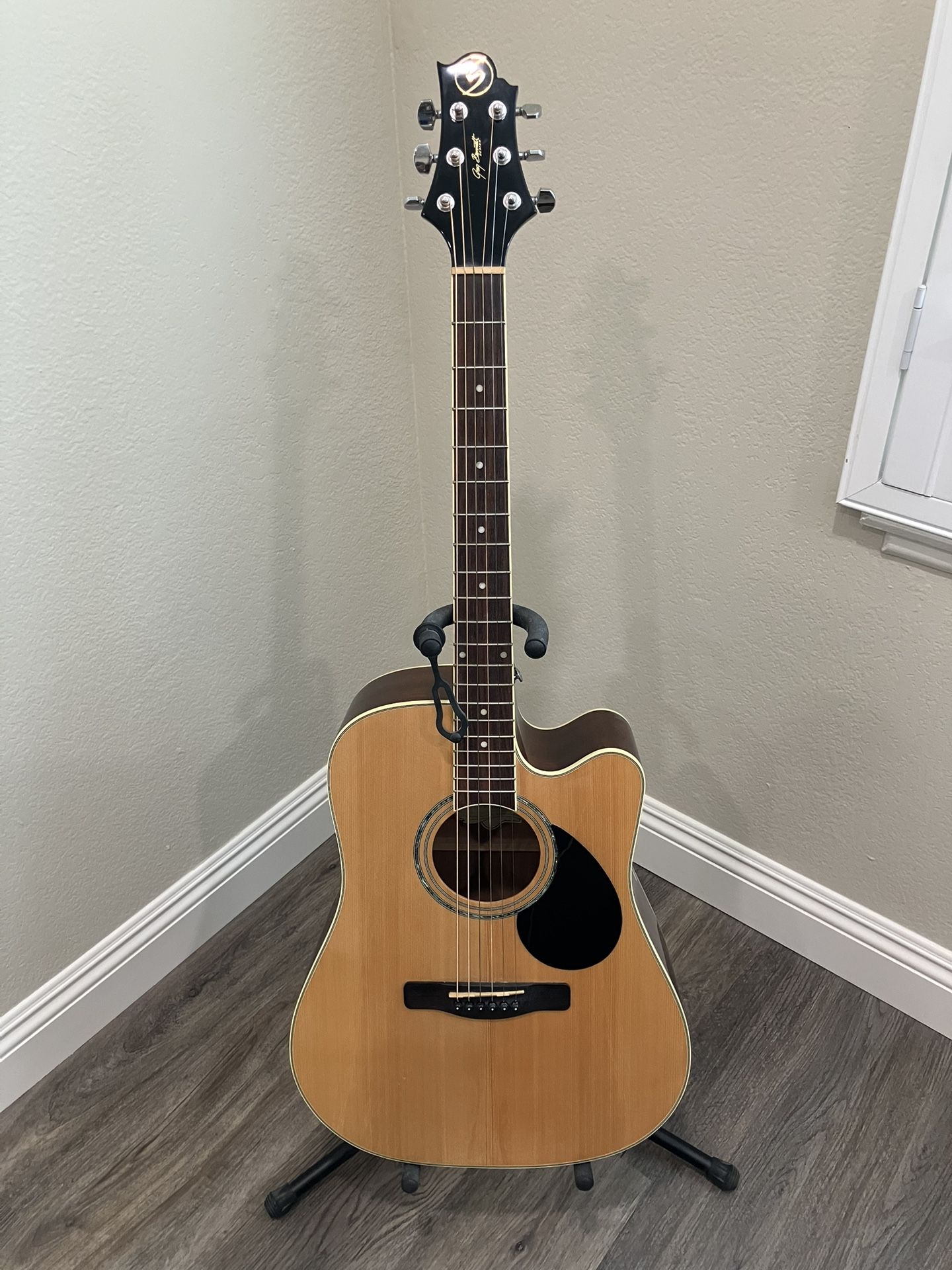 Greg Bennett Acoustic Guitar + Stand