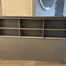 Double Or Queen Headboard With Shelves 