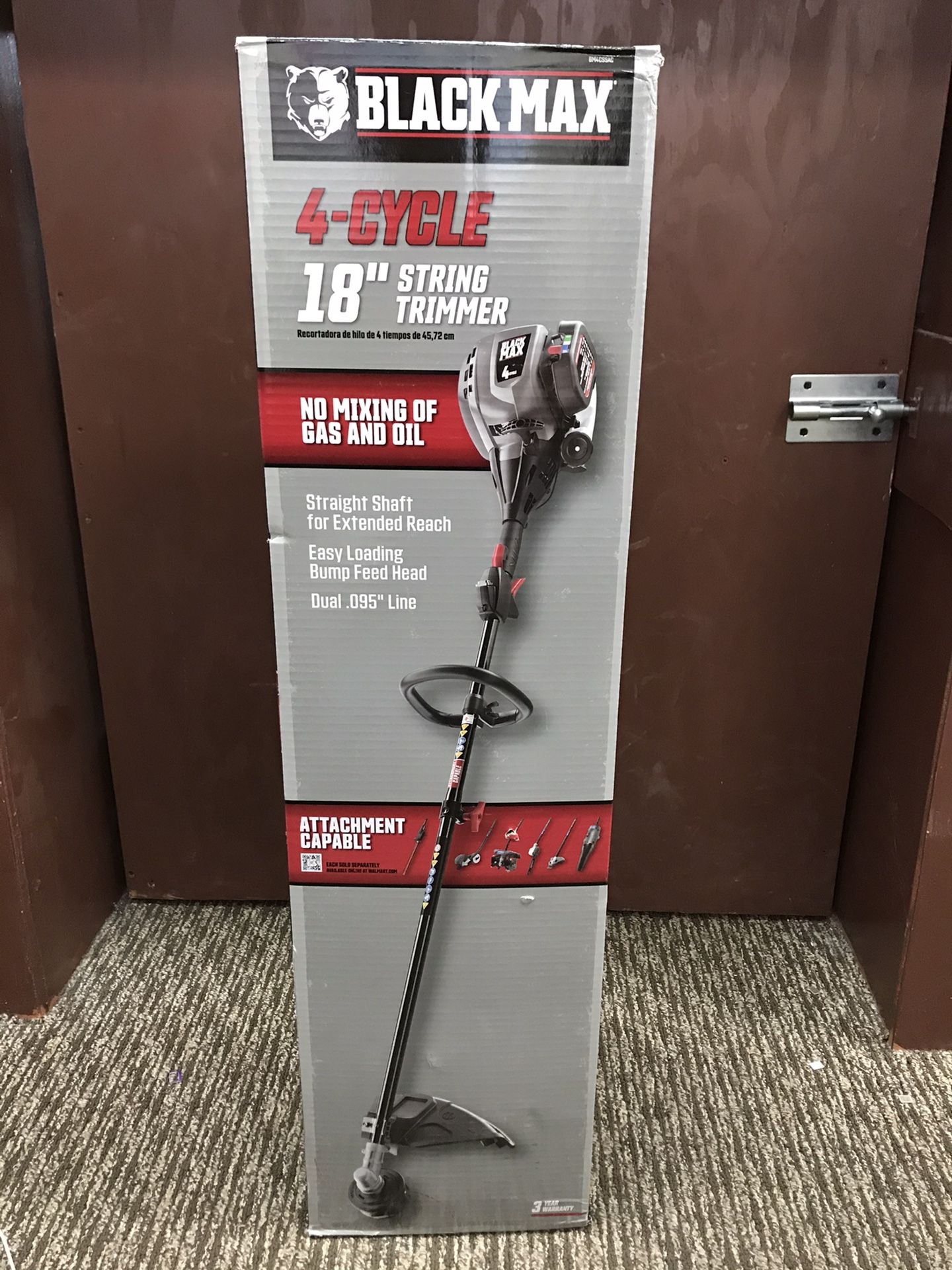 BlackMax 4 Cycle 30cc 18” Gas String Trimmer Straight Shaft Attachment Capable Brand New In Box