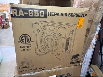 NEW IN BOX B-Air 1/3 HP 2.5 Amp HEPA Air Scrubber Purifier for Water Damage Restoration Negative Air Machine in Blue