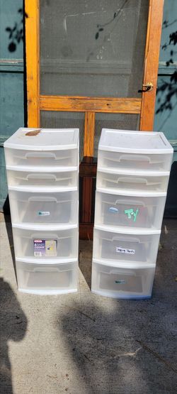 Pair of 5-Drawer Rubbermaid Storage Drawers