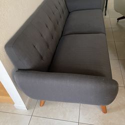 Gray Couch Mid Century Modern Style