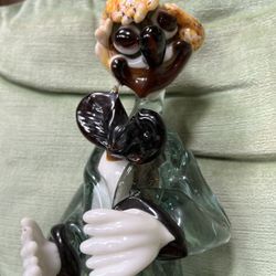 13” Vintage Murano Hand Blown Glass Clown