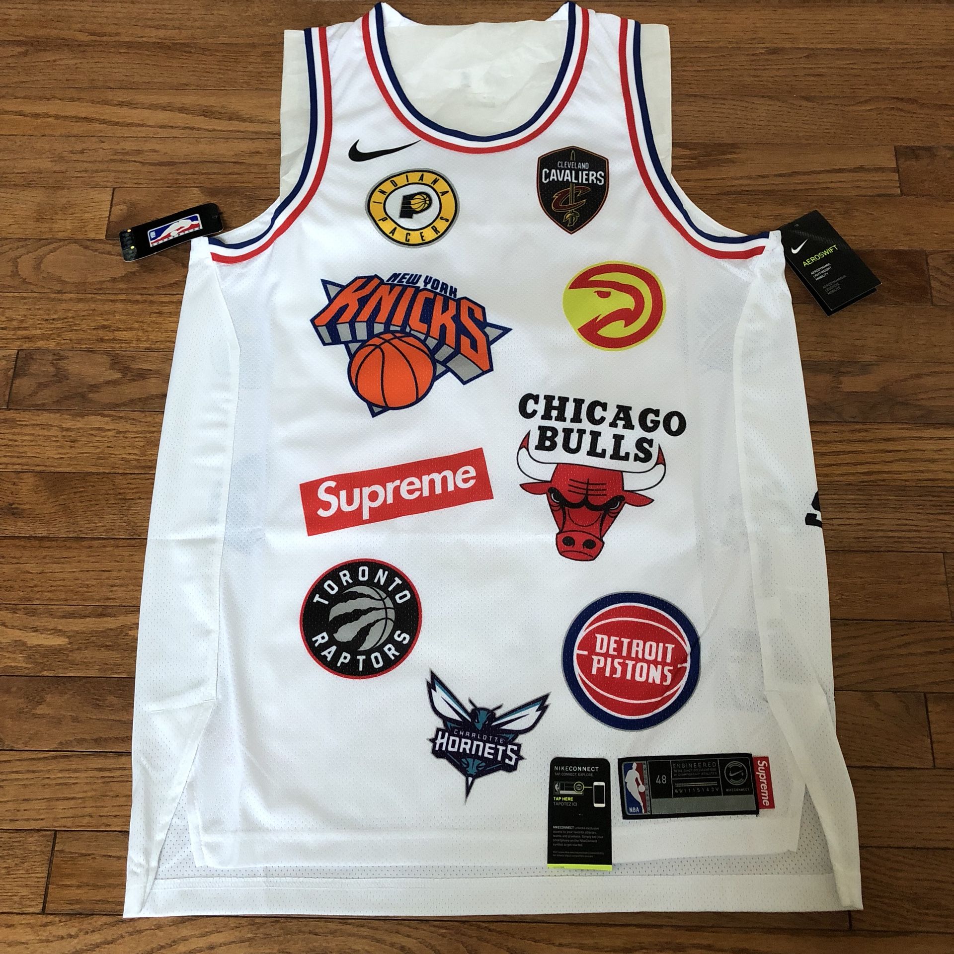 Brand new Supreme Nike NBA jersey size Large white 48