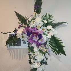 Floral Wreath Cross